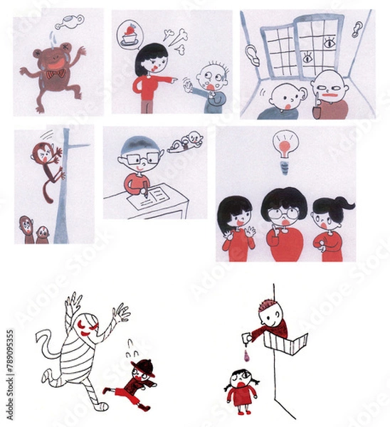 Fototapeta ことわざ二色カットイラスト集