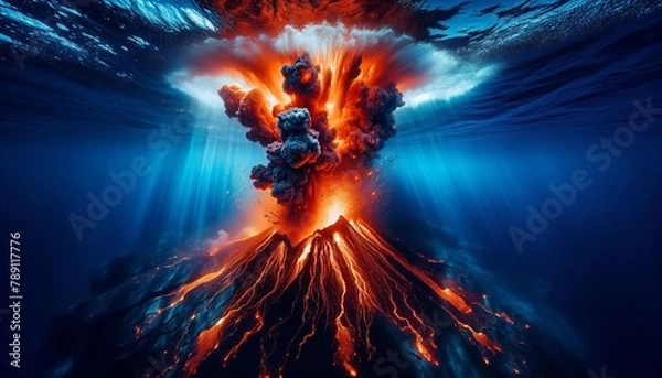 Obraz Explosion of an underwater volcano