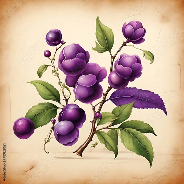 Obraz plum on parchment paper background