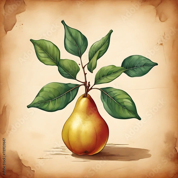 Obraz pear on parchment paper background