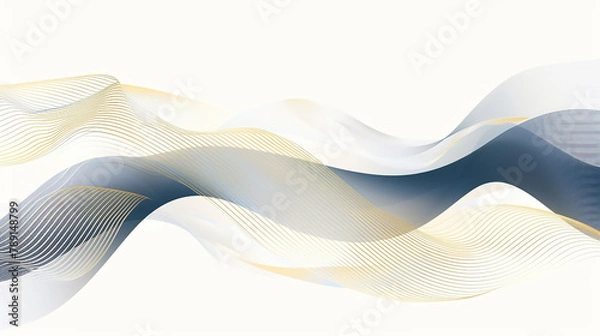 Fototapeta abstract flowing wave lines Design element for technology, science, modern concept.