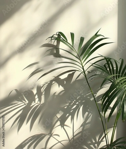 Obraz Plant Casting Shadow on Wall