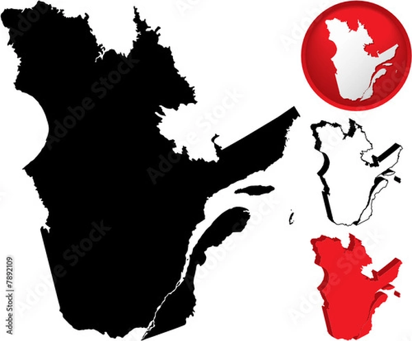 Obraz Detailed Map of Quebec, Canada