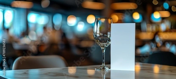 Fototapeta Luxurious fine dining table setting for weddings, romantic events   elegant restaurant menu mockup