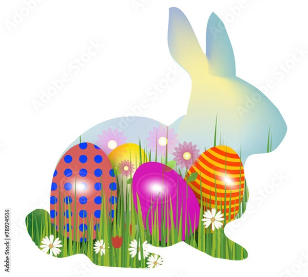 Fototapeta coniglio e uova di Pasqua