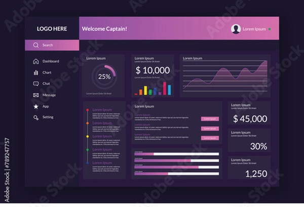 Obraz Smart UI Dashboard Template and Elements