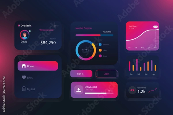 Obraz Vector UI Kit Collection Bundle Pack