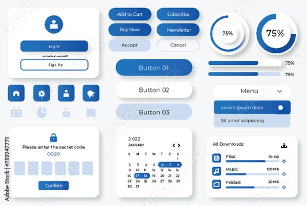 Obraz Vector UI Kit Collection Bundle Pack
