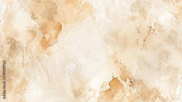 Fototapeta Visual art interpretation: background designed to mimic the look of marble with beige and light brown watercolor effects, ideal for a luxurious flyer background. portrayed with creativity.