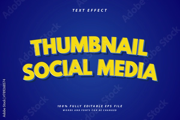 Fototapeta thumbnail text effect template with 3d style use for logo and business brand