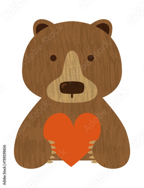 Obraz ハートを抱えてメッセージを伝える熊