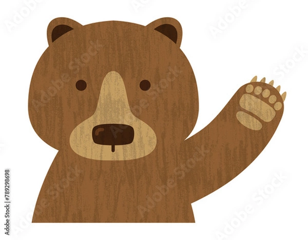 Obraz 片手をあげて挨拶をする熊