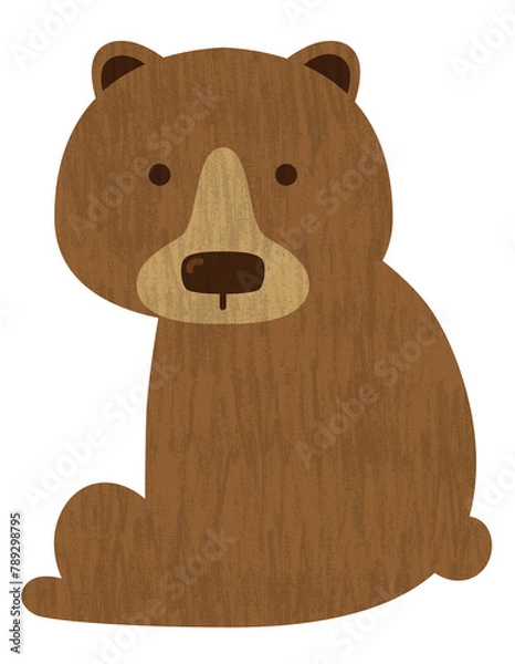 Obraz 座った状態で振り向く熊