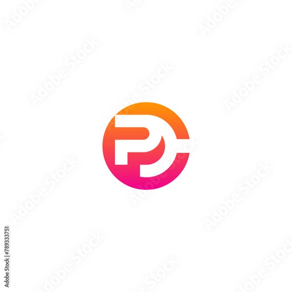 Fototapeta PC - CP or PDC - CPD monogram logo