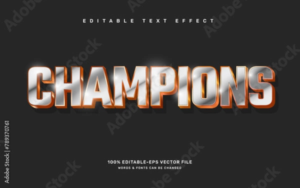 Fototapeta The champions editable text effect template