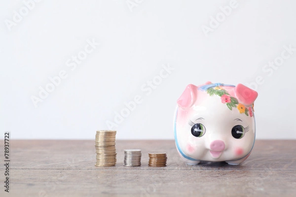 Obraz 小銭と貯金箱