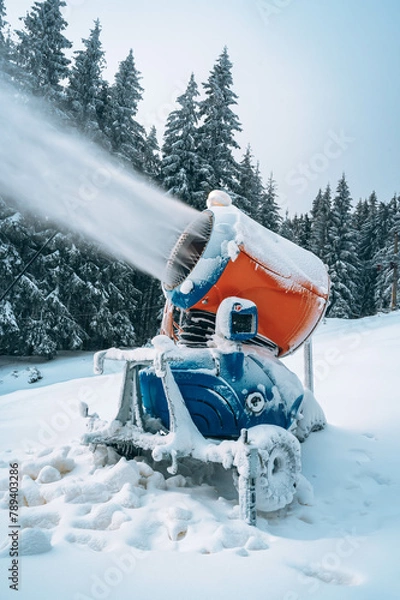 Obraz Snow cannon in winter mountains.