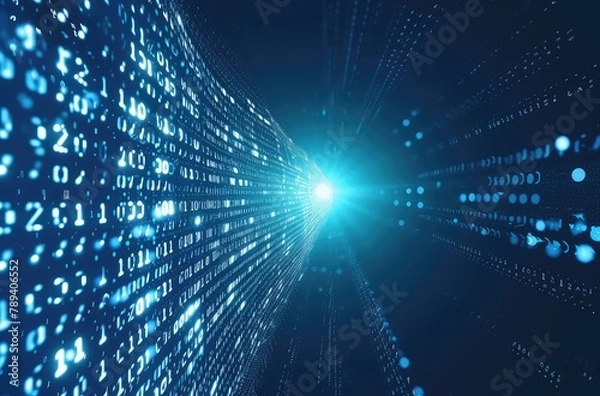 Fototapeta Digital Data Stream Flowing Through Cyberspace
