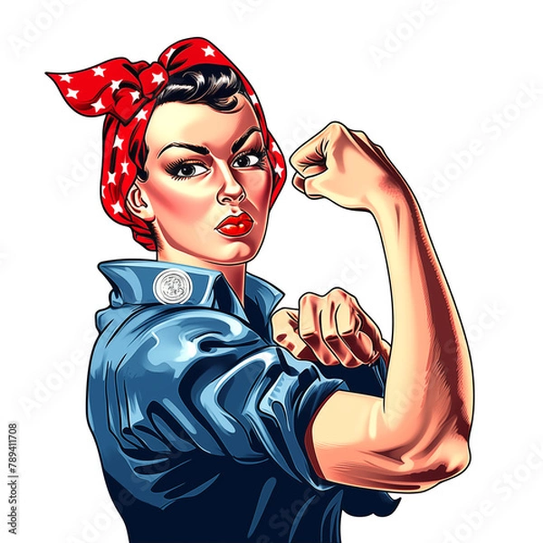 Obraz Rosie the Riveter American icon portrait, we can do it!