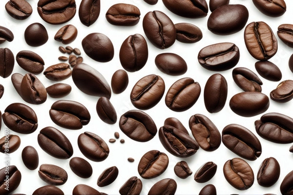 Fototapeta Different coffee white beans