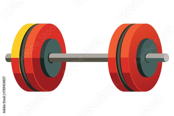 Fototapeta Barbell vector illustration on white