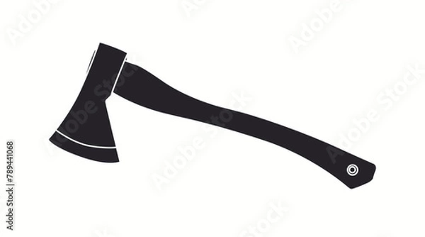 Obraz Vector Isolated Illustration of a Axe. Black and white editable illustration
