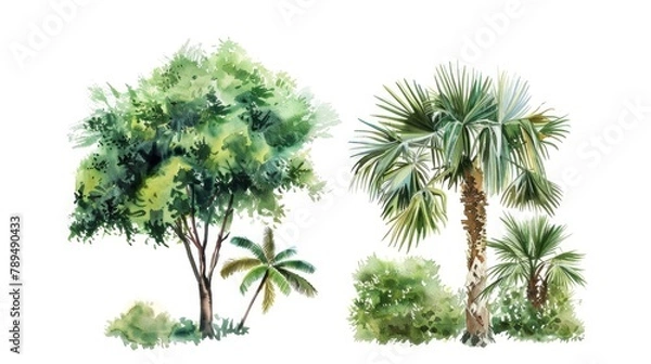Obraz A couple of trees standing side by side. Suitable for nature themes