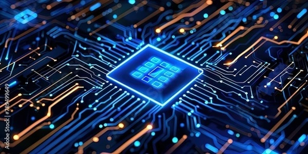 Fototapeta Newest technologies artificial intelligence abstraction