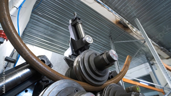 Fototapeta pipe bender, machine for bending pipes in production