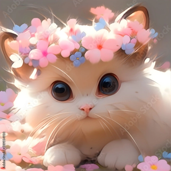 Fototapeta cat with heart ai gerntive