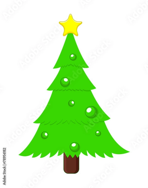 Obraz Christmas Green Tree Vector