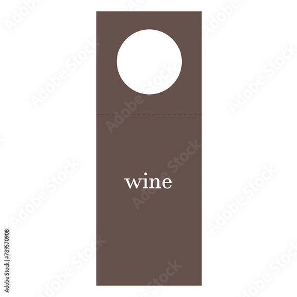 Obraz Bottle neck hanger template. Wine tag.