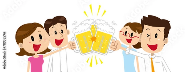Obraz 乾杯　女性　男性