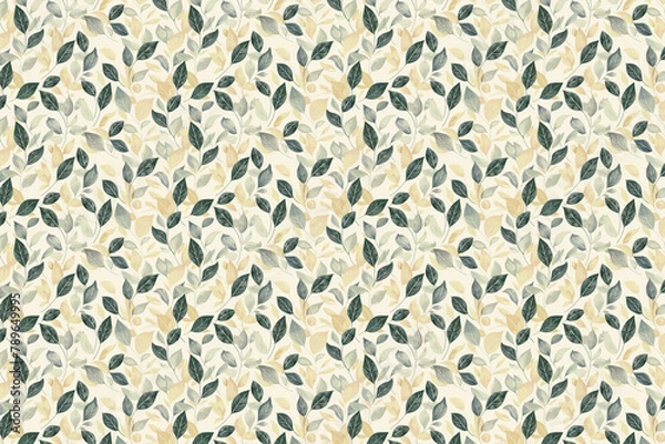 Fototapeta Scandinavian and nordic seamless pattern with nature print