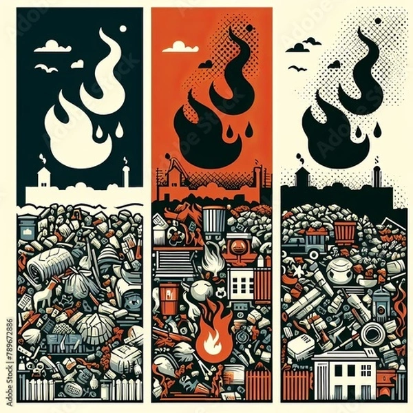 Fototapeta  Environmental Issues. Air pollution and trash in the ocean