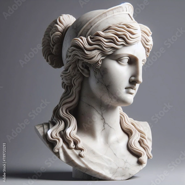 Fototapeta Athena marble statue, the ancient goddess of science and knowledge, Athens Greece. Athena the ancient Greek goddess. Statue of greek goddess.	