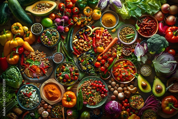 Fototapeta Go Green, Get Healthy: Embracing a Plant-Based Diet for Well-being