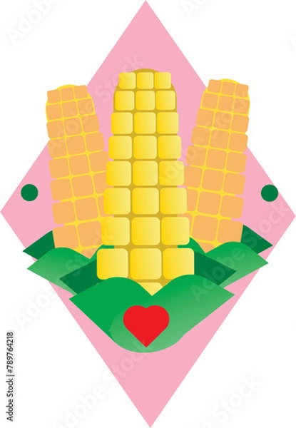 Fototapeta three corn cobs logo vector