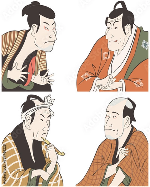 Obraz 浮世絵　東洲斎写楽のアイコン風イメージイラスト