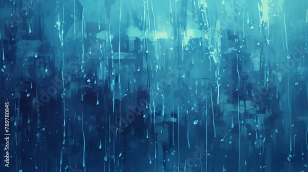 Fototapeta 豪雨の風景　Generative AI