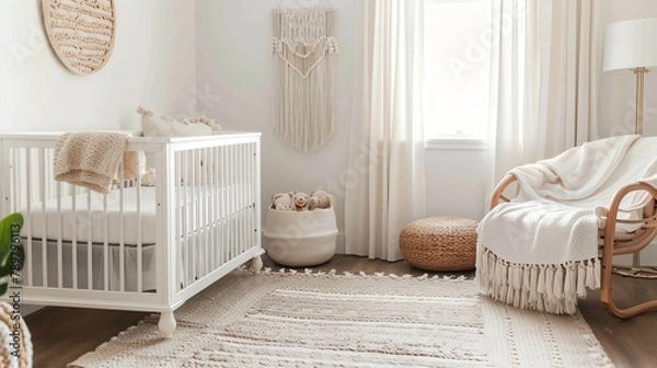 Fototapeta Nursery Essentials Guide Create a comprehensive guide to nursery essentials, including items such as cribs, changing tables, baby monitors, and storage solutions Discuss safety considerations and deco