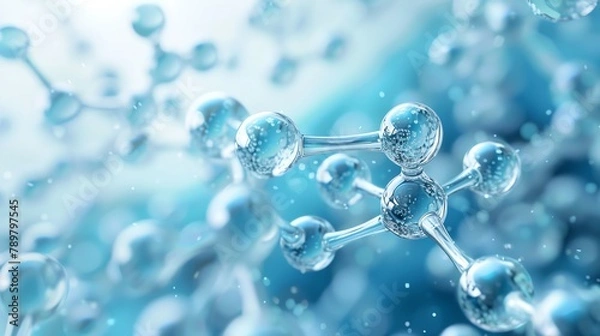 Fototapeta Technological advances in pharmaceutical research, closeup on hightech molecule analysis, copy space