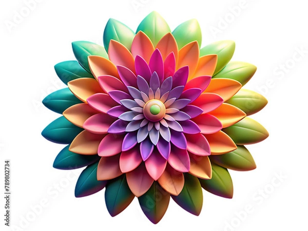 Fototapeta Mandala fractal design element with flower pattern