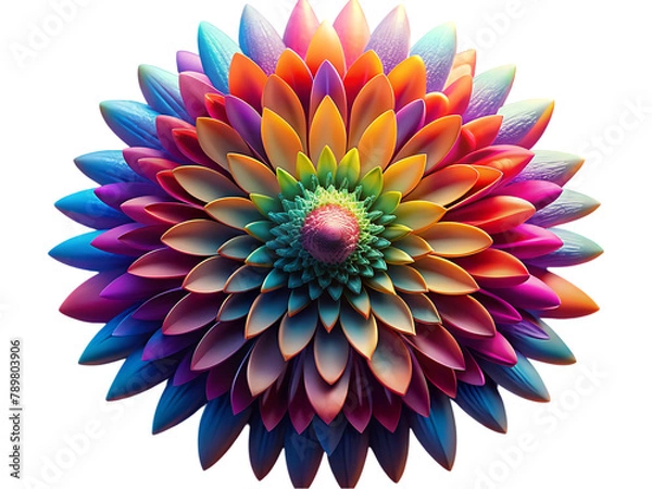 Fototapeta Mandala fractal design element with flower pattern