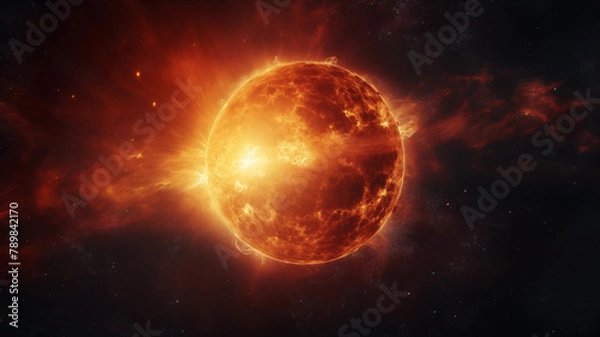 Fototapeta Exploding and burning planet pictures
