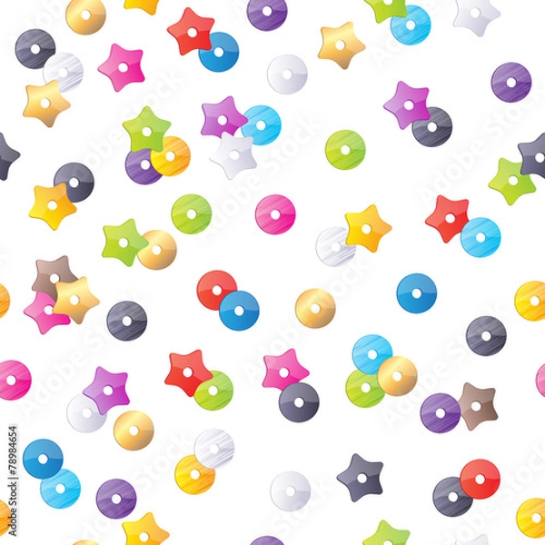 Fototapeta Colorful sequins seamless pattern.