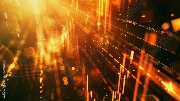 Fototapeta Dynamic Financial Horizons: Abstract Insights into Market Trends. Generative Ai
