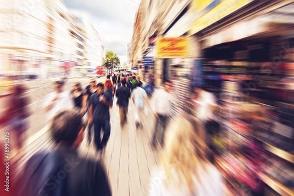 Obraz Ludzie robią zakupy i spacerują po London Oxford Street