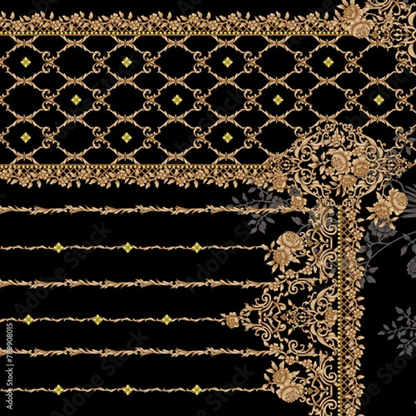 Obraz Textile and digital seamless pattern design