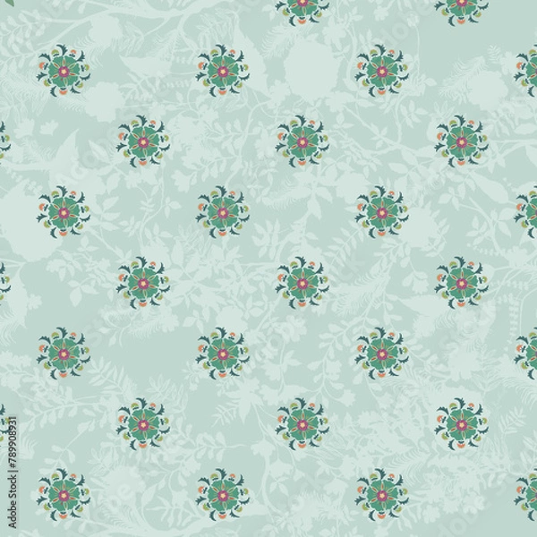 Fototapeta Textile and digital seamless pattern design 